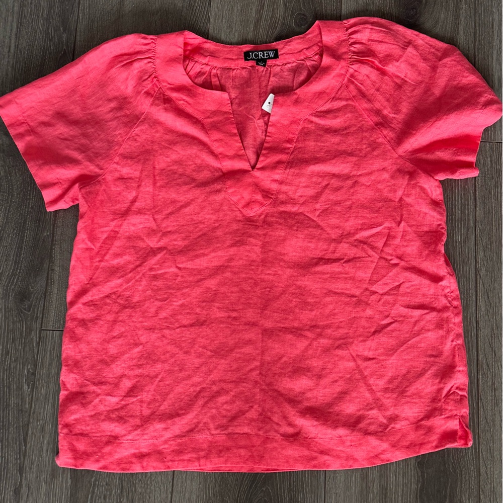 J.Crew Pink Linen Blouse